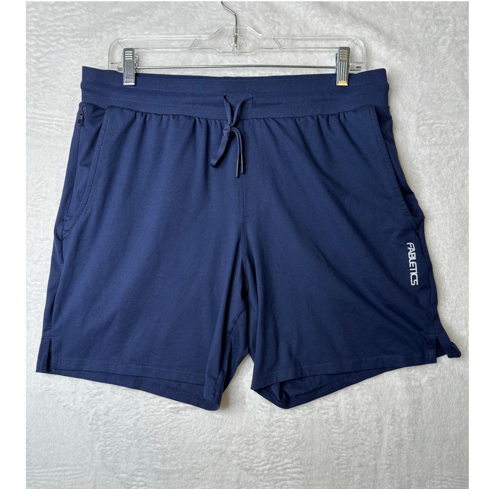 Fabletics Shorts Mens XL Navy Blue Drawstring Pockets Athletic Lounge